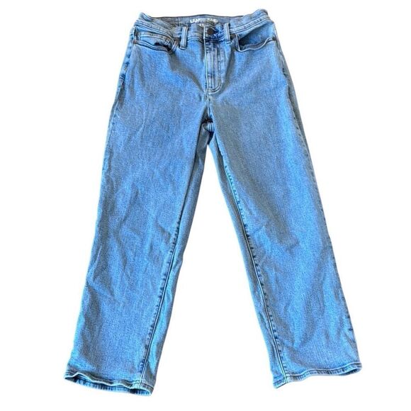 Lands End high rise stovepipe straight ankle jeans size 8 - Picture 2 of 12